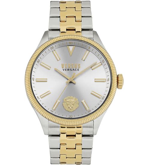 versace two-tone stainless steel men's watch|Versace watch unisex.